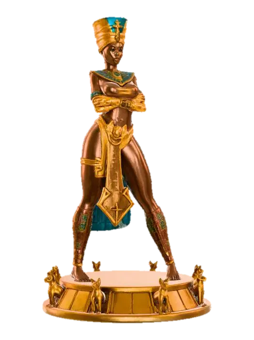 Pharaoh_Guardian_Woman 3D model, vytvořený pomocí AI