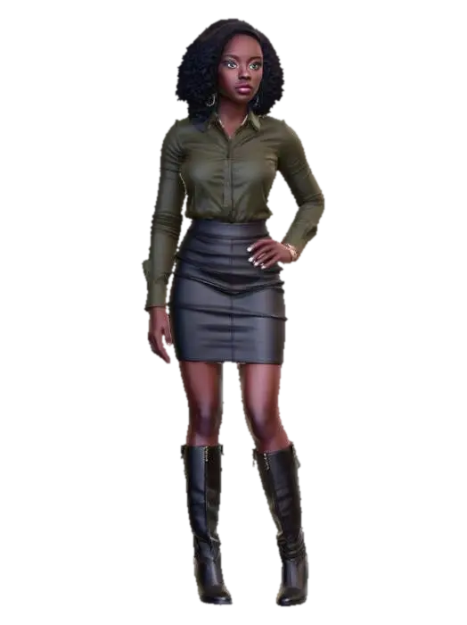 Olive Chic in Leather 3D model, vytvořený pomocí AI