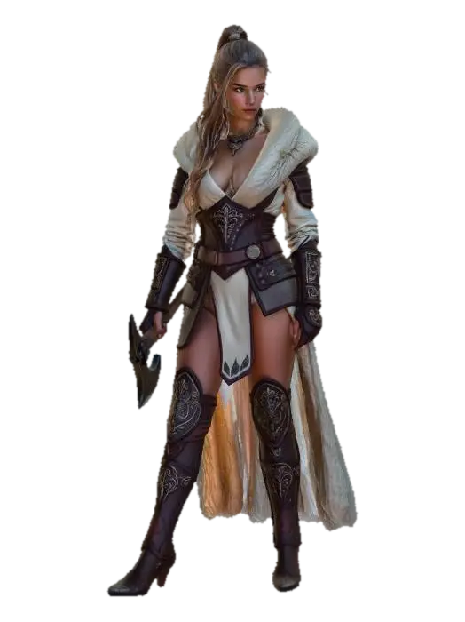 Frostbound Valkyrie - Nordic 3D model, vytvořený pomocí AI