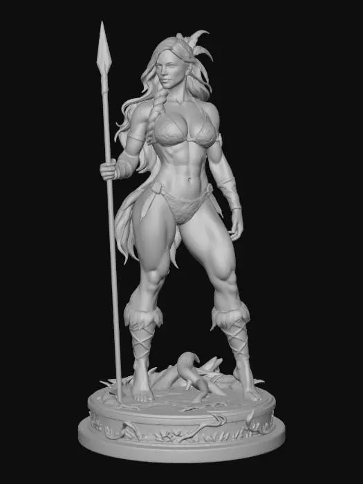 3D model for Leopard-Skin Amazon Warrior