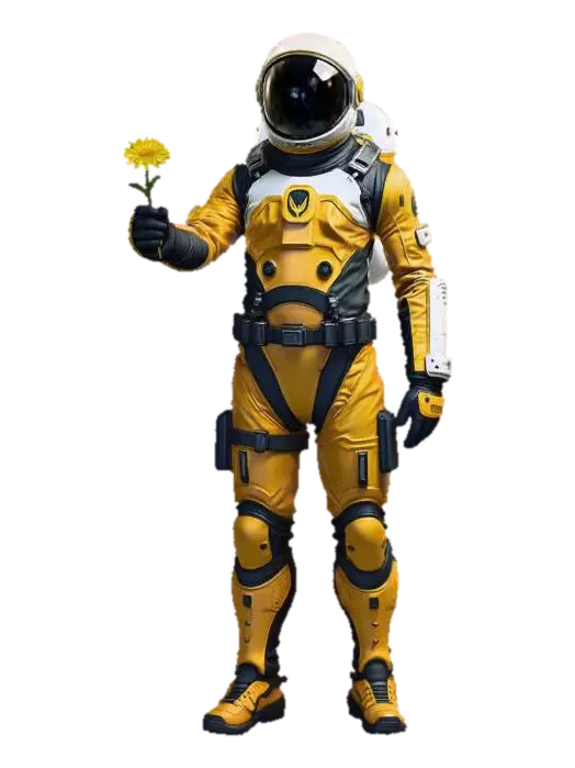 Yellow Blossom in Space 3D model, vytvořený pomocí AI