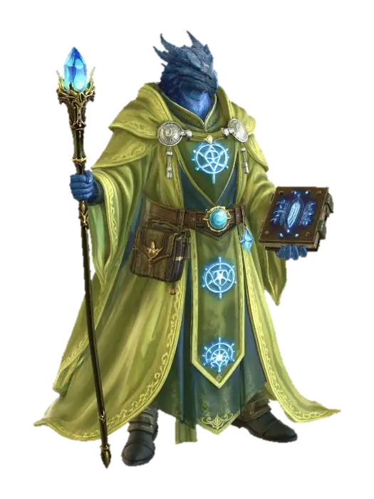 Dragonborn Magier mit Buch 3D model, vytvořený pomocí AI