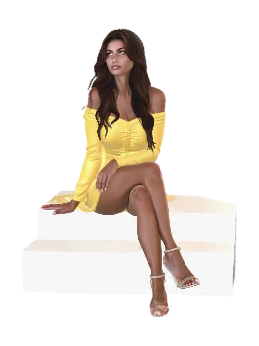 Sunlit Yellow Grace - Photography 3D model, vytvořený pomocí AI