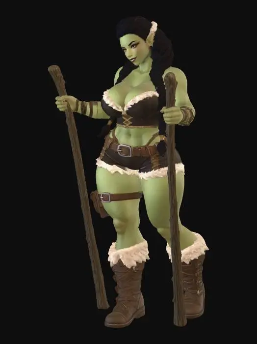 3D model for Barbarian Huntress