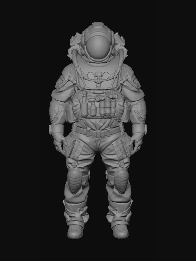 3D model for Orange-Accent Space Suit