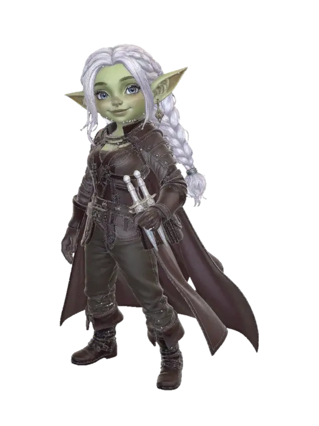 Goblin Girl 142 - Haracter 3D-model, gegenereerd door AI