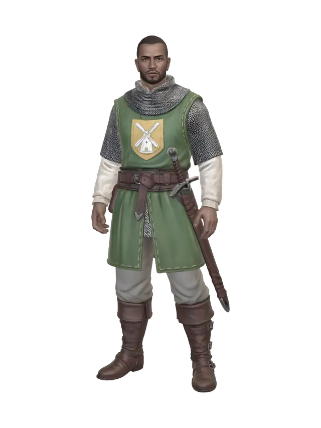 Windmill Knight 3D model, vytvořený pomocí AI