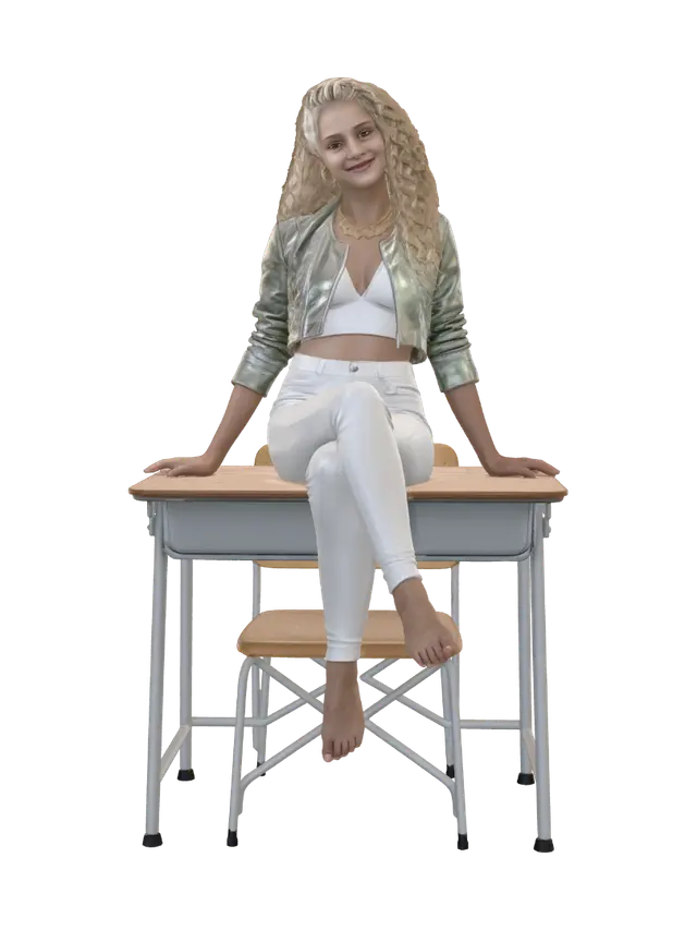 Casual Confidence at the Desk - Workspace 3D model, vytvořený pomocí AI