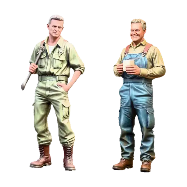 Two Builders - Profession 3D model, vytvořený pomocí AI