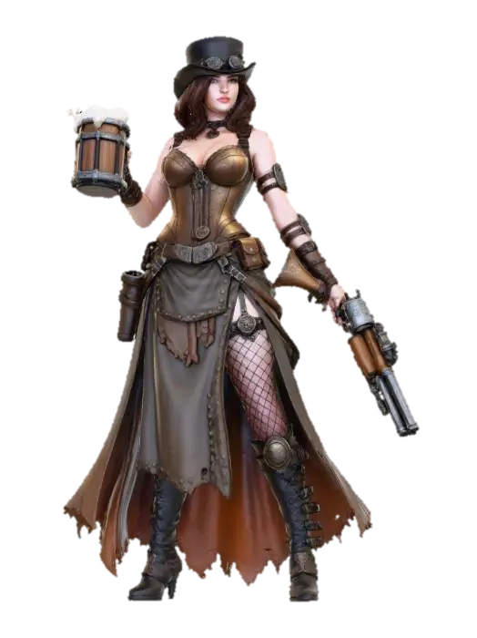Steampunk Tavern Sentinel - Beer 3D model, vytvořený pomocí AI