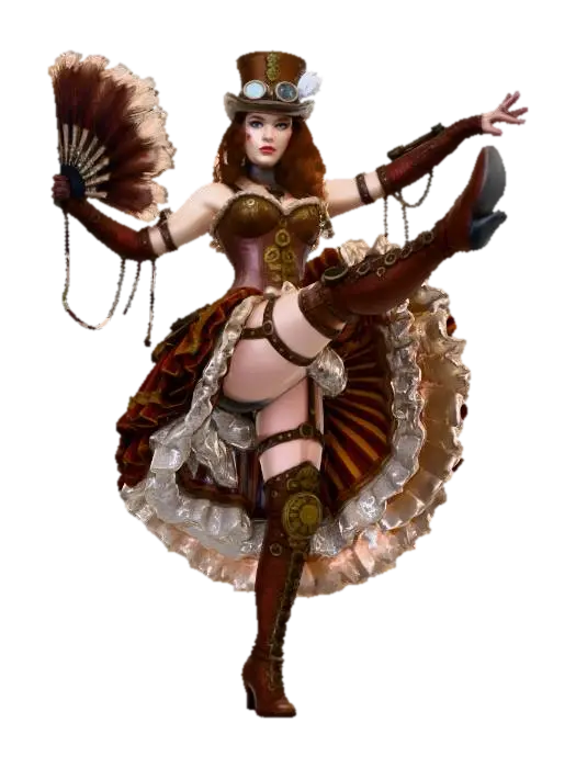 Modello 3D Steampunk Cabaret Extravaganza - Dance, generato dall’IA