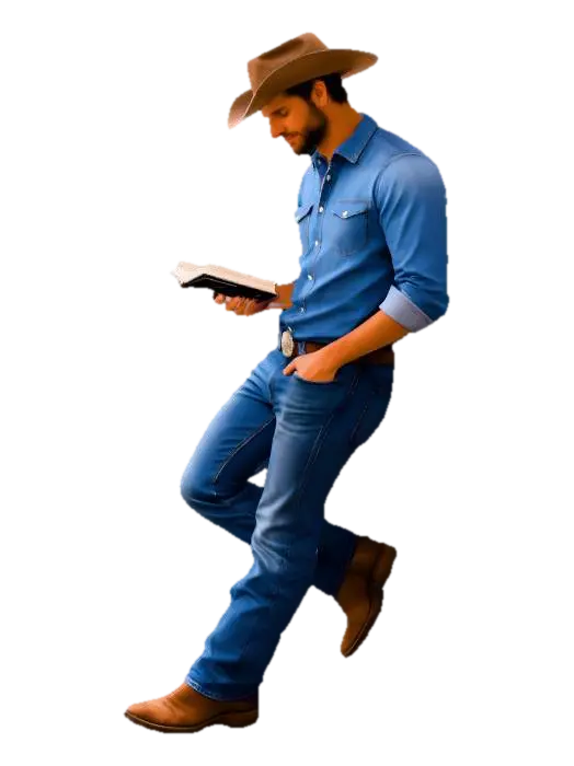 The Bookish Cowboy - Portraits 3D model, vytvořený pomocí AI