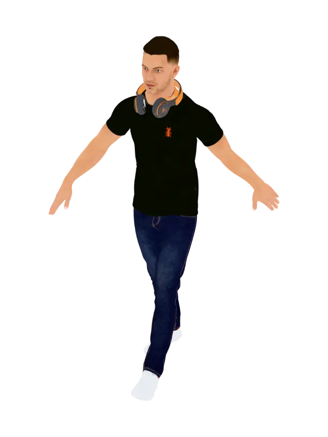 3D model for T-Pose with Headphones