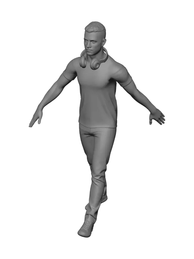 3D model for T-Pose with Headphones