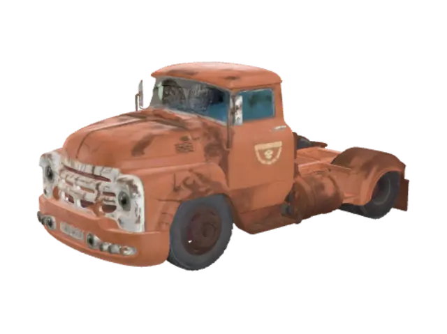 3D model for Rusty Orange Vintage Truck