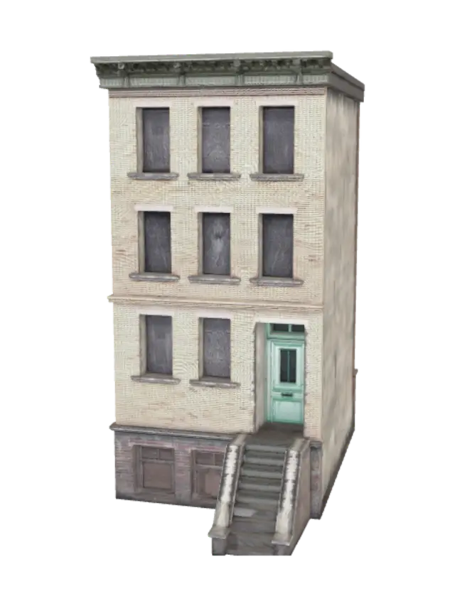 3D model for Abandoned Brick Building