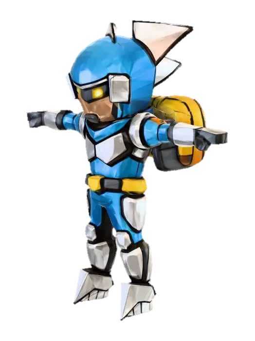Jetpack Hero - Lowpolly 3D model, vytvořený pomocí AI