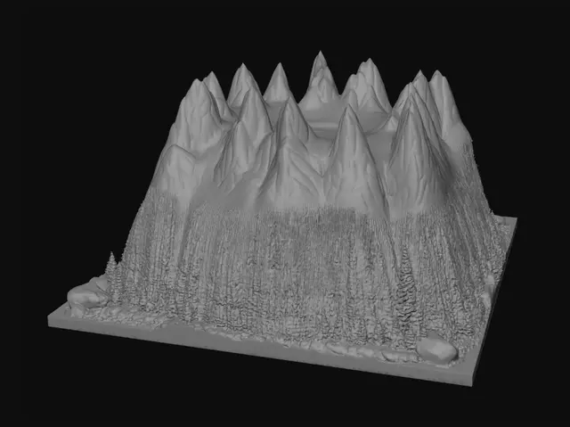 3D model for Crown Peak at Twilight