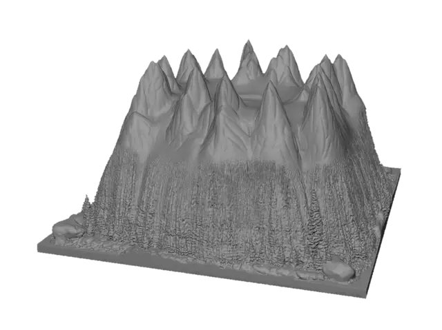 3D model for Crown Peak at Twilight