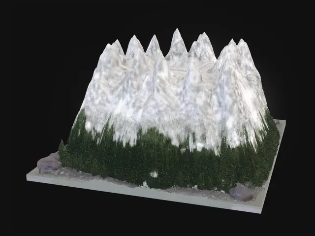 3D model for Crown Peak at Twilight