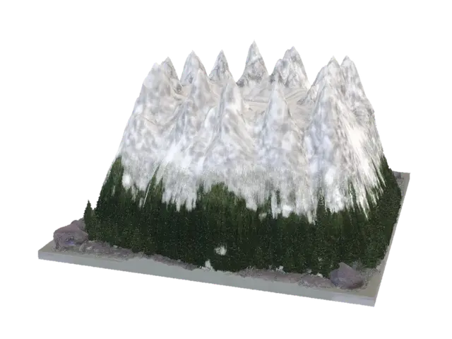 3D model for Crown Peak at Twilight