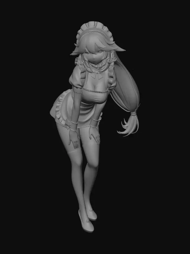 3D model for Maid Anime Figure