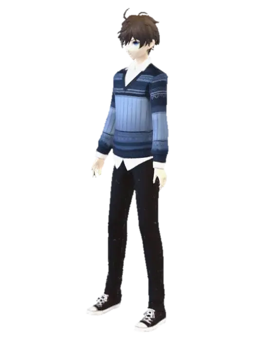 Nordic Blue Sweater Boy 3D model, AI generated