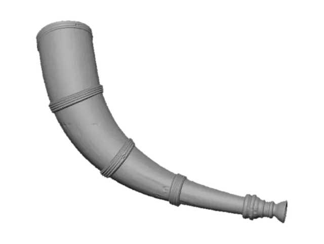 3D model for Curved wooden horn