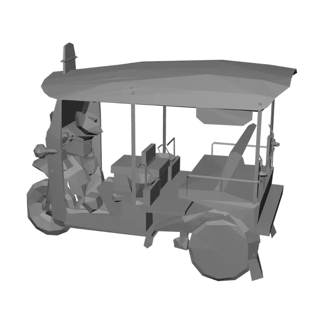 3D model for Blue Tuk-Tuk on a Busy City Street