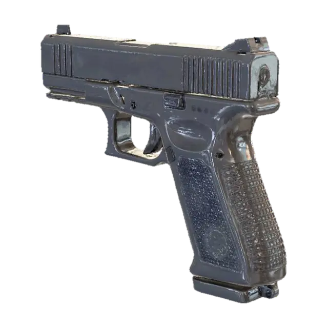 Pistola Glock 17. 9 mm. 3D model, vytvořený pomocí AI