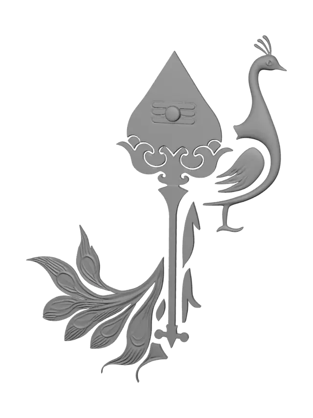 3D model for Peacock on a Diya