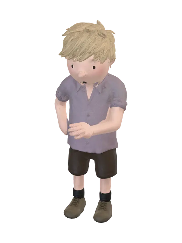 Jongen - Curious 3D model, vytvořený pomocí AI