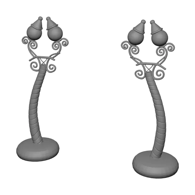 3D model for Twin striped lampposts