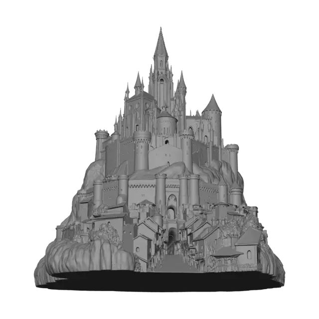 3D model for Castle on the Cliff at Dawn