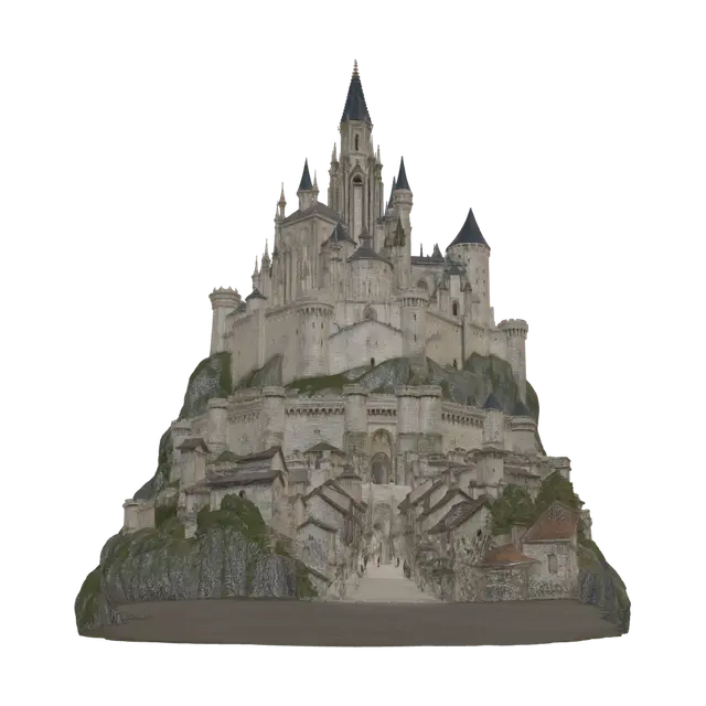3D model for Castle on the Cliff at Dawn