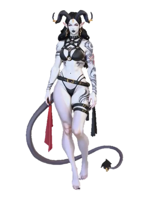 Succubus Elegance 3D model, vytvořený pomocí AI