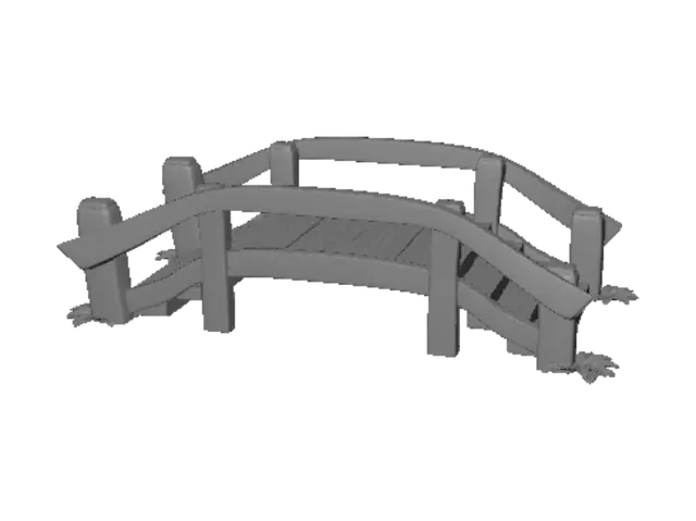 3D model for Wooden Footbridge