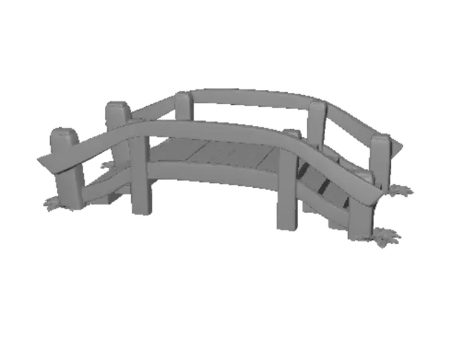 3D model for Wooden Footbridge
