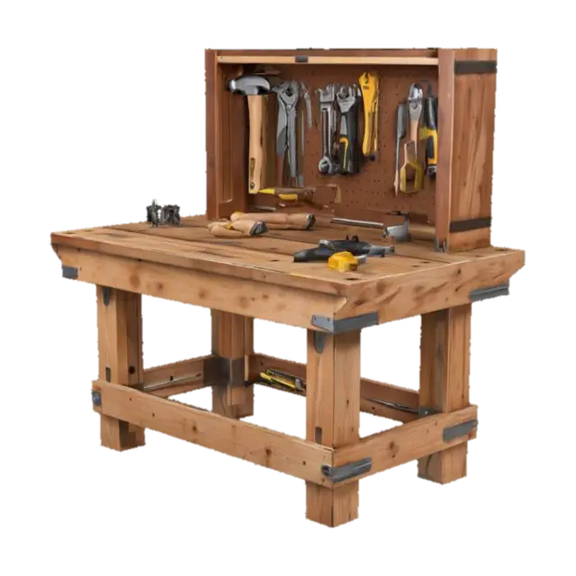 tool workbench 3D model, vytvořený pomocí AI