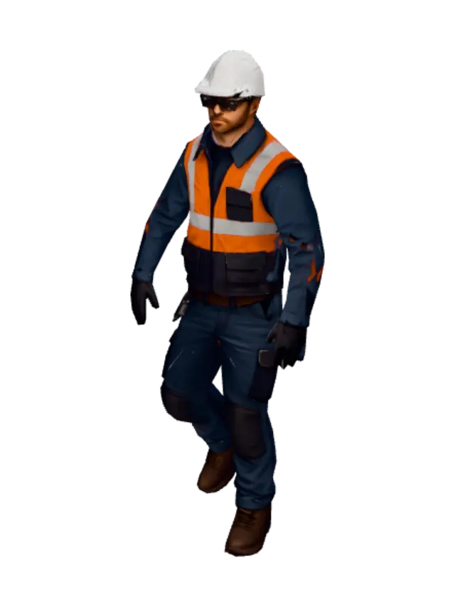 3D model for T-Pose Construction Worker