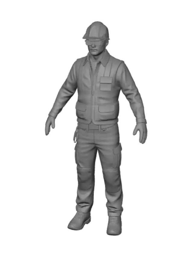 3D model for T-Pose Construction Worker