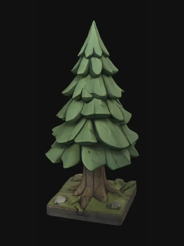 3D model for Low-poly Pine Tree Miniature