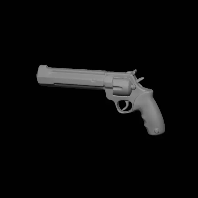 3D model for Long-barreled pistol