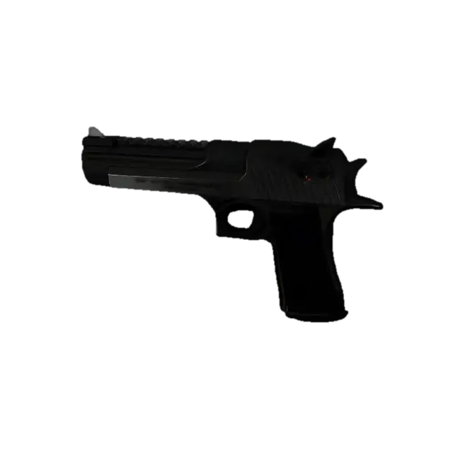 Black semi-automatic pistol on white background - Deserteagle 3D model, vytvořený pomocí AI