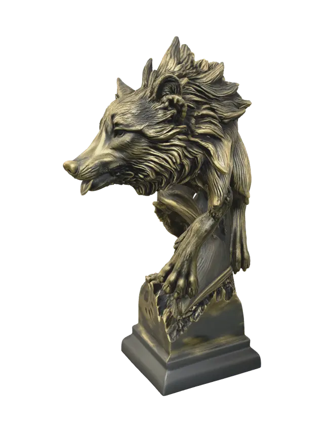 Ornate Wolf Head - Wolfhead 3D model, vytvořený pomocí AI