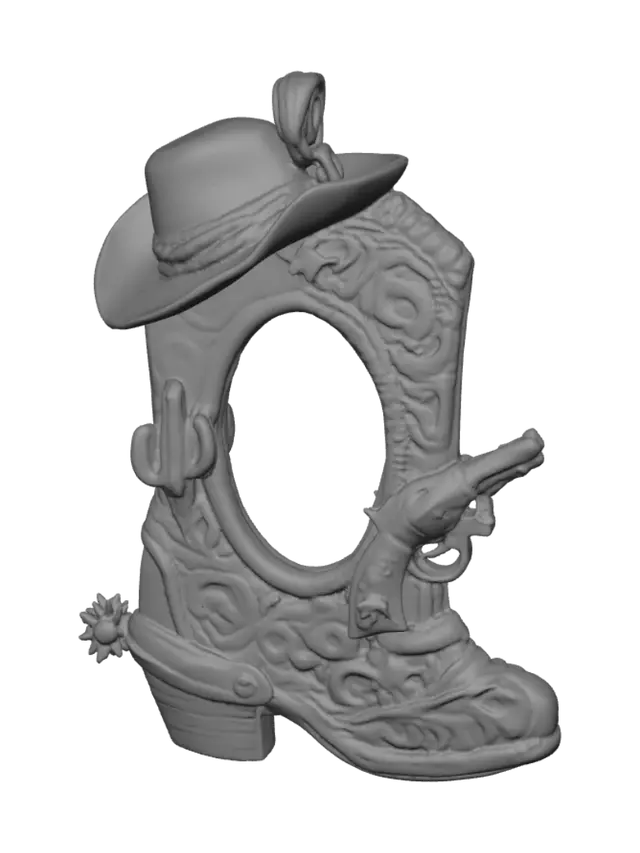 3D model for Ornate Cowboy Boot Pendant