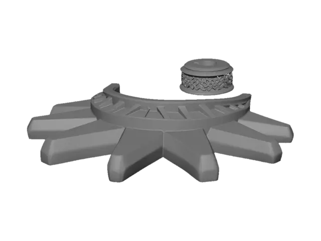 3D model for Broken Crown Ring with Bead