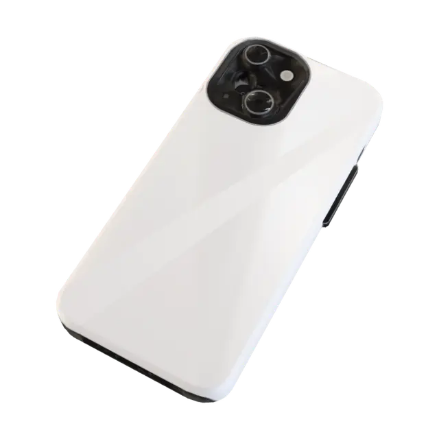 3D model for Minimalist White Phone on Wooden Desk
