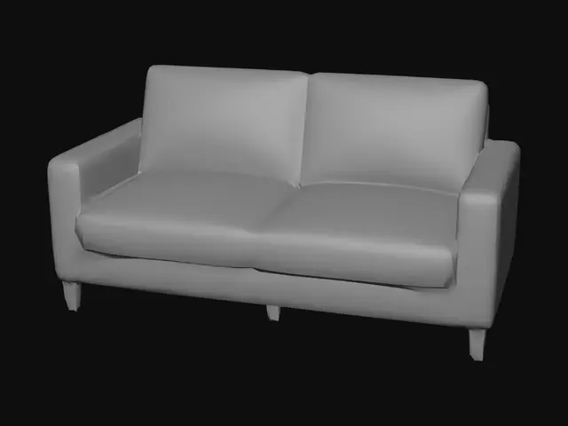 3D model for Dove Gray Two-Seater Sofa
