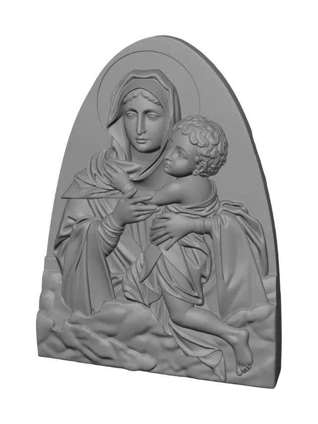 3D model for Madonna and Child on a Cloud